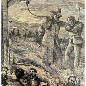 Thomas Nast Gallows 1871 Victorian Woodcut Engraving Political Satire LGBinTN1